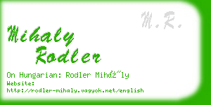 mihaly rodler business card